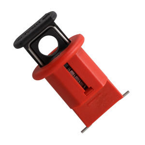 gws90850, Блокиратор полюсных автоматов POW, нейлон и сталь, зажим наружу, ширина зажима – 20.2 мм, 42х24 мм, цвет – красный, 1 шт/упак