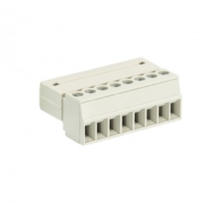 Вилка Wiecon 8513 SU/08, Вилочный разъем, прямой, на кабель, шаг: 3.5 мм, 8 полюсов, фиксация провода винтовая, исполнение: без маркировки, 250V, 8А, цвет: серый