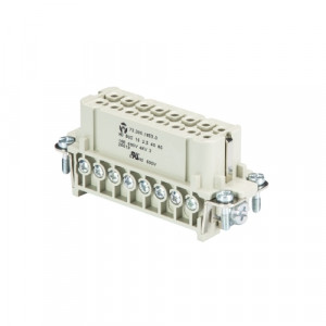 Розеточная контактная вставка HD BUS 16 2,5 40 AG, Розеточная контактная вставка, винтовая фиксация, 16 полюсов + PE, типоразмер 16A, 250V, 10A, сечение обслуживаемых проводников 0,5-2,5 мм кв, тип покрытия контактов: серебро