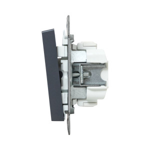 Механизм выключателя, двухклавишный, проходной, графит Эпика EKF UP1-SWG-21