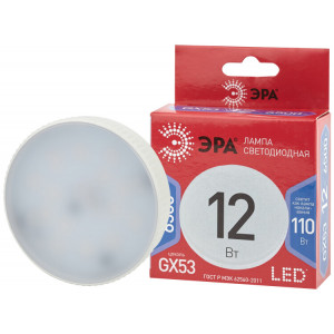 Лампа светодиодная RED LINE LED GX-12W-865-GX53 R 12Вт GX таблетка 6500К холод. бел. GX53 Б0048014