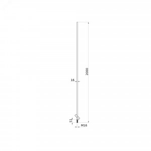 Молниеприемный стержень, 2 м NL2000