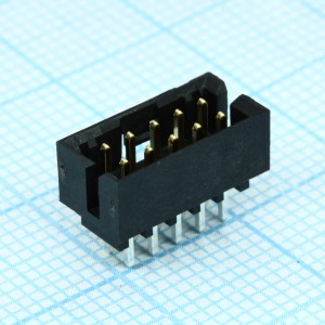 878311041, Разъем вилка в плату 10 контактов 2 мм монтаж в отверстие туба