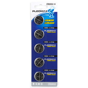 Батарейки Pleomax CR2032-5BL Lithium (100/2000/88000) (кр. 5шт) [C0022144]