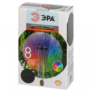 ERASF22-46 Садовый светильник Солнечный ветер, на солнечной батарее, RGB 6LED, 70 см, d 13,5 см Б0057664