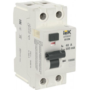 ARMAT Выключатель дифференциального тока R10N (УЗО) 2п 40А 300мА тип AC AR-R10N-2-040C300