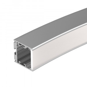 Профиль SL-ARC-3535-D1500-N90 SILVER (1180мм, дуга 1 из 4) 026595, Алюминиевый профиль для составления круга диаметром 1500мм, для радиусной светодиодной линейки, свечение в центр круга, длина ? от круга 1500мм. внутренний диаметр 1442мм, внешний диаметр 1512мм. Цвет - серый RAL9006 (порошковая окраска).