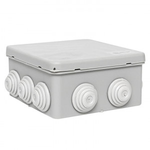 Коробка распаячная КМР-030-014 с крышкой 100х100х50 10 мембранных вводов IP55 plc-kmr-030-014