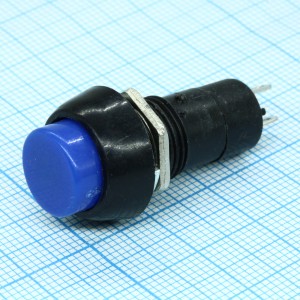 PBS-11A синий, Кнопка с фиксацией 1А 250В ON-OFF круглая М12
