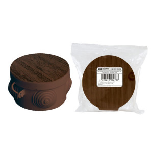 Распаячная коробка ОП D85х40мм, крышка, "ЭКО" (венге), IP54, 4вх. инд. штрихкод SQ1401-0602