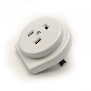 Разъем РШ-ВШ СП 32А 250В 2P+PE кругл. бел. TKL-OVSP-2P+PE-C01