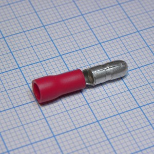 MPD1.25-156 red, наконечник кабельный - штекер трубчатый с изоляцией d=4мм, сеч. пров. 0.5-1.5мм