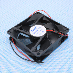 RQD 8020MS 12VDC, Вентилятор 12В 80x80х20мм, 2500 об/мин., 39м3/час, 25дБ, подшипник скольжения, тип вывода - провод