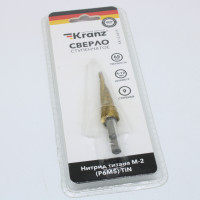 Сверло ступенчатое, 4-5-6-7-8-9-10-11-12мм, Р6М5, ТИТАН, шестигр. хвостовик KR-12-6615