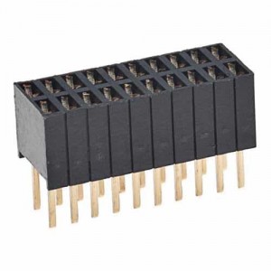 M52-5100345, Проводные клеммы и зажимы Vert Socket,4.6mm DIL,3P,Dbl Rw,Gold