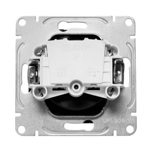 Механизм розетки, 16А, без заземления, со шторками, ч-рный Эпика EKF UP1-SOB-101