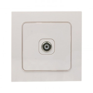 Стокгольм Механизм Розетки TV 1-местной проходной 75Ом 5-862МГц винтовые клеммы белый EKF PROxima