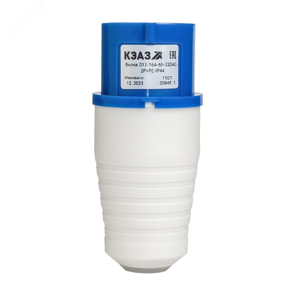 Изображение товара Вилка силовая 16А IP44 220В 2P+PE КЭАЗ 222735