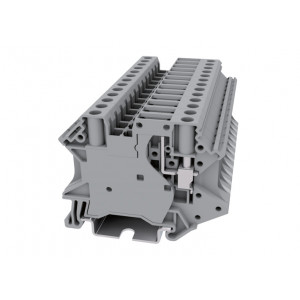 Проходная клемма TU4-TG-GY, Проходная клемма, с профилем клеммы TU4-MT-GY, тип фиксации провода: винтовой, номинальное сечение: 4 мм кв., 20A, 500V, ширина: 6,2 мм, цвет: серый, тип монтажа: DIN35