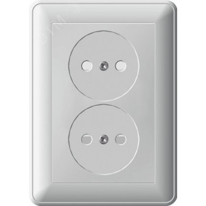 Розетка 2-м СП W59 16А IP20 без заземл. защ. шторки бел. SE RS16-254-18