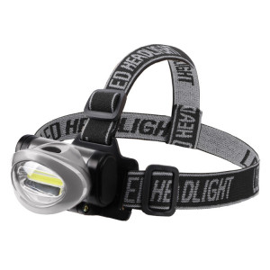 Фонарь налобный поворотный 3 Вт 100%, 50%, пульсирующий белый, 3хААА, СОВ + зеркальный рассеиватель 75-703