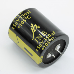 JNE2W331M10003500400, Конденсатор алюминиевый электролитический с защелкиваемыми выводами 330мкФ 450В ±20% (35 X 40мм) выводы 10мм 2000час 105°С россыпь