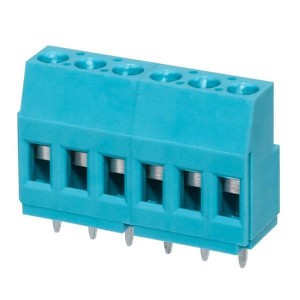 TB009-508-06BE, Фиксированные клеммные колодки Terminal block, screw type, 5.08 , horizontal, 6 poles, CUI Blue, slotted screw, PCB mount