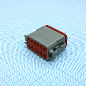 DT06-12SA, Корпус разъема 12 контактов. Требуется фиксатор W12S и контакты 0460-202-16141 - 12шт