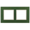 14-5102-27 Рамка на 2 поста, стекло, Elegance, зелёный+сл.кость (5/50/1200) Б0034499