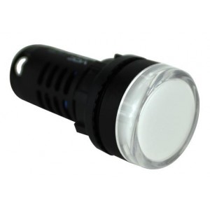 PCL2224V400B, Светодиодные панельные индикаторы PMI RND 22mm LED 24V Flat Lens White