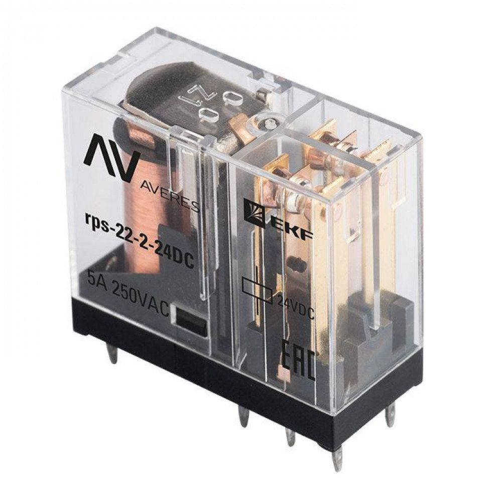 Изображение товара Реле промежуточное RП slim 22/2 5А 24В DC AVERES rps-22-2-24DC