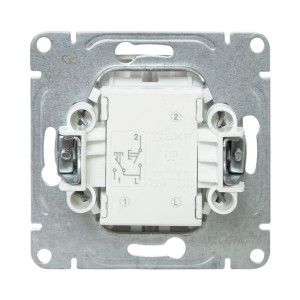 Механизм выключателя, двухклавишный, кнопочный, шампань Эпика EKF UP1-SWC-23