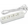 Сетевой фильтр SFE415-W с базовой защитой с заземлением с выключателем 4 розетки 1,5м 10А белый Б0059221