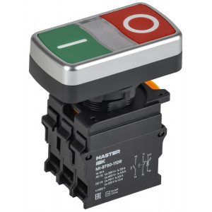 Кнопка I-O с подсветкой d=22мм 1NO+1NC MASTER MI-BT60-11DR-3-11-K51