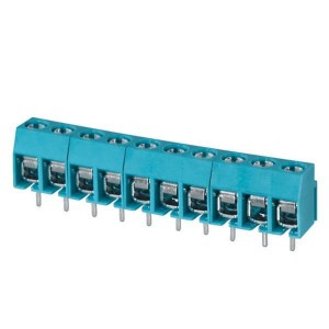 TB003-500-P10BE, Фиксированные клеммные колодки Terminal block, screw type, 5.00 , horizontal, 10 poles, CUI Blue, Philip's head screw, PCB mount