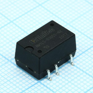 AM1LS-0305S-NZ, DC/DC, 1Вт, вход 2.97…3.63В, выход 5В/0.2А, изоляция 1500В DC, КПД 74%, максимальная емкостная нагрузка не более 220мкФ, для поверхностного монтажа, 12.7x11.2x7.25мм, -40…105°C, пластик