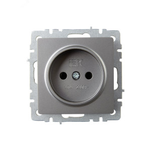 Розетка 1-м СП BRITE РС10-1-0-БрС 10А без заземл. без защ. шторок сталь BR-R10-10-K46