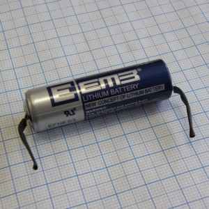 ER14505M-FT 3.6V, Li, SOCl2 батарея типоразмера AA, 3.6В, 1.8Ач, радиальные ленточные выводы, -55...85 °C
