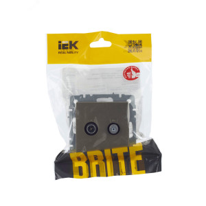 BRITE Розетка двойная TV+SAT РТВ/РСп12-БрШ шампань BR-AF20-O-K37