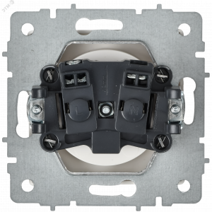 BRITE Розетка 1-местная без заземления с защитными шторками 10А РСш10-2-БрАБ арктический белый IEK BR-R13-10-K91