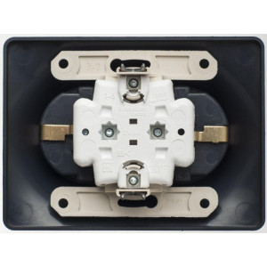 Розетка 2-м Glossa 16А с заземл. в сборе шоколад SE GSL000824