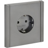 FORTE&PIANO Розетка 1-местная с заземлением без защитных шторок безвинтовое крепление 16А FP514 сталь IEK FP-R11-16-1-K46