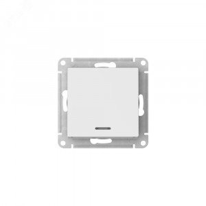 ATLASDESIGN 1-клавишный ПЕРЕКЛЮЧАТЕЛЬ с подсветкой, сх.6а, 10АХ, быстрозажимные клеммы, БЕЛЫЙ ATN000163S