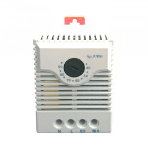 MPH-HF06, Гигростат для электрических шкафов (щитов), механический, управление обогревом и вентилятором. 35…95%RH, 1CO. Серия - MPH