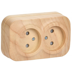 РСш22-2-ХС Розет. 2-ая без з/к с з/ш о/у 10А GLORY сосна ERH23-K34-10