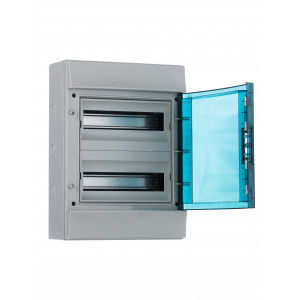 Щит распределительный навесной 24 модуля ЩРн-п-24 пластиковый Mistral65 серая прозрачная дверь с клеммами IP65 (65P12X22A) 1SLM006502A1204