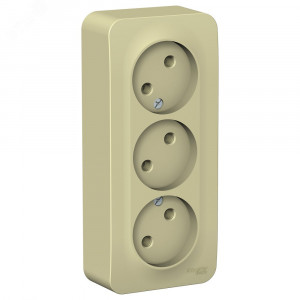 Розетка 3-м ОП Blanca 16А IP20 250В без заземл. без защ. шторок с изолир. пластиной беж. SE BLNRA000317