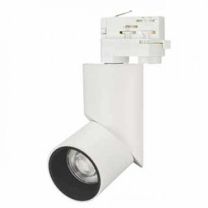 Светильник LGD-TWIST-TRACK-4TR-R70-15W Day4000 (WH-BK, 30 deg) 025461(1), Светильник подвесной для треков/шин 4 провода. Мощность 15 Вт, св. поток 1100 лм, 74 лм/Вт, дневной 4000 K, CRI>90, угол 30°, напряжение питания 230 В. Белый круглый корпус из алюминия, экран , степень защиты IP40. Размер: диаметр 71 мм, высота 195 мм.