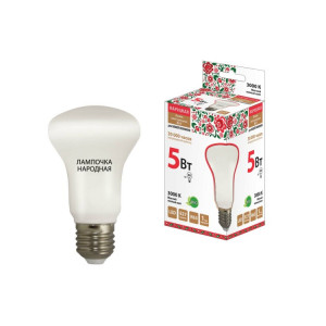 Лампа светодиодная R63 - 5 Вт-230 В -3000 К–E27 Народная SQ0340-0138