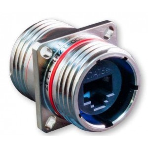 233-330NF07-176AN1, Модульные соединители / соединители Ethernet Feed-Through receptacle connector Aluminum/Cadmium, Olive Drab, jam nut rear Panel Mount Receptacle